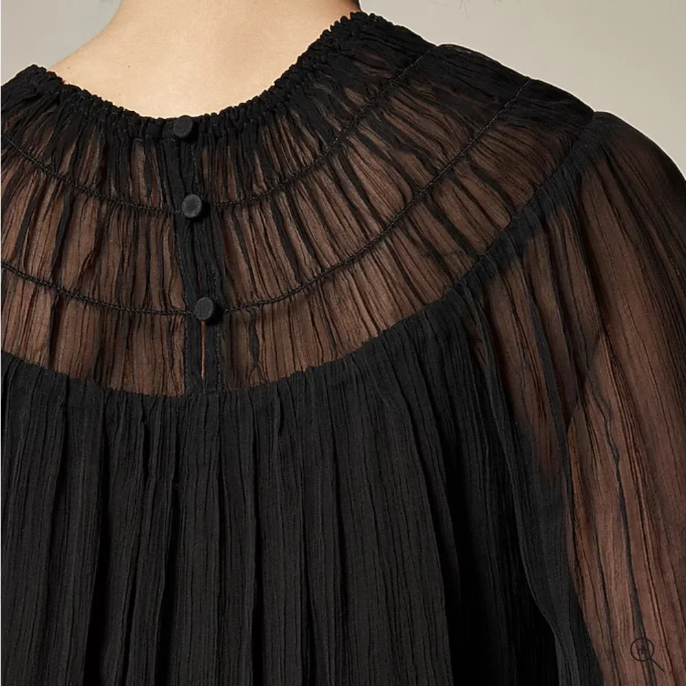 JCrew Draper Shirred Top in Crinkle Cupro, NWT, Small - Picture 4 of 10